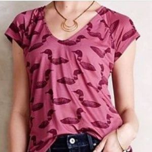 Anthropologie Porridge Animalia Loon Tee